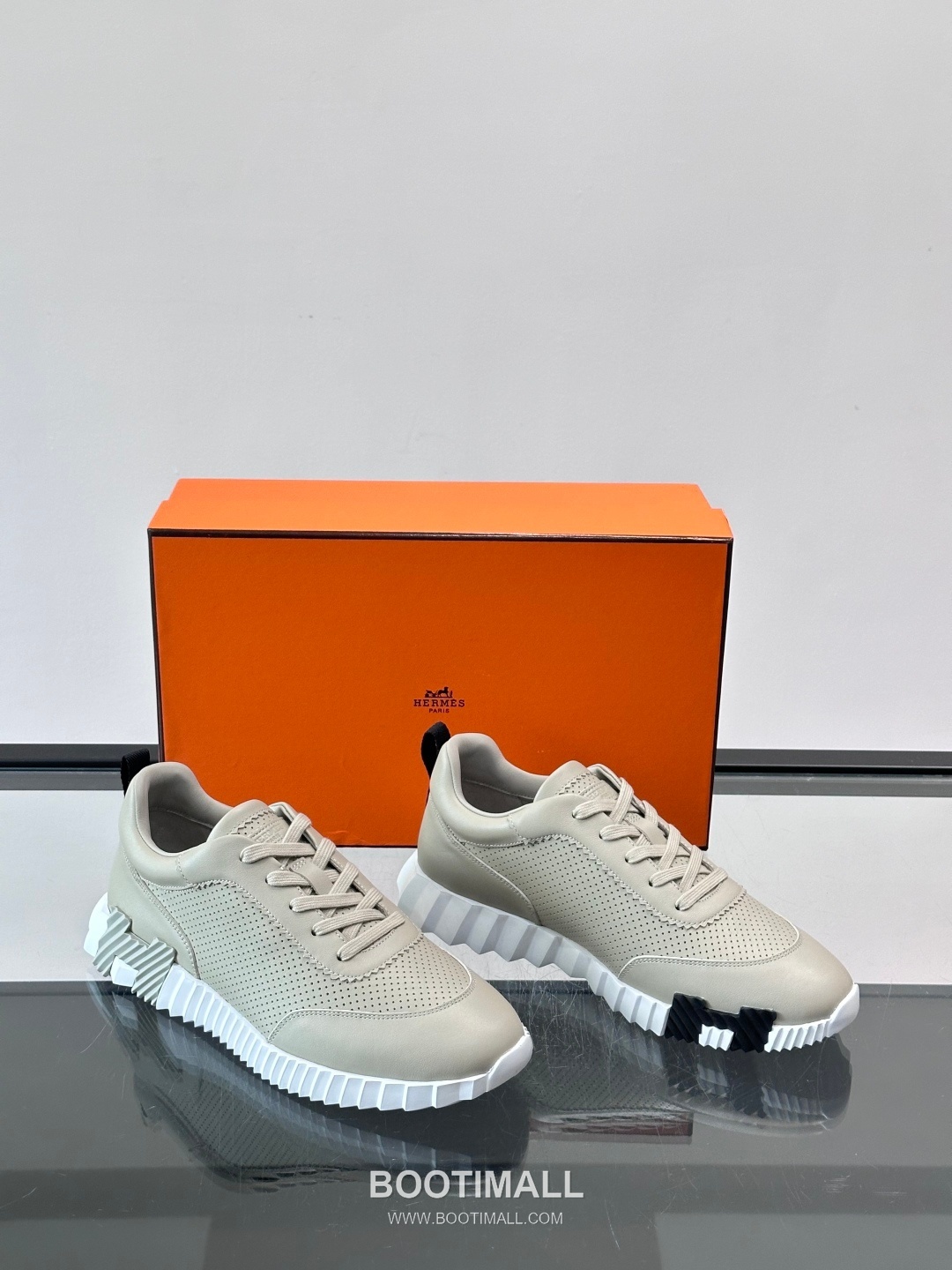 에르메스 송아지가죽 H로고 플랫폼 화이트 스니커즈 Hermes Calfskin H Logo Platform White Sneakers 4cm 5