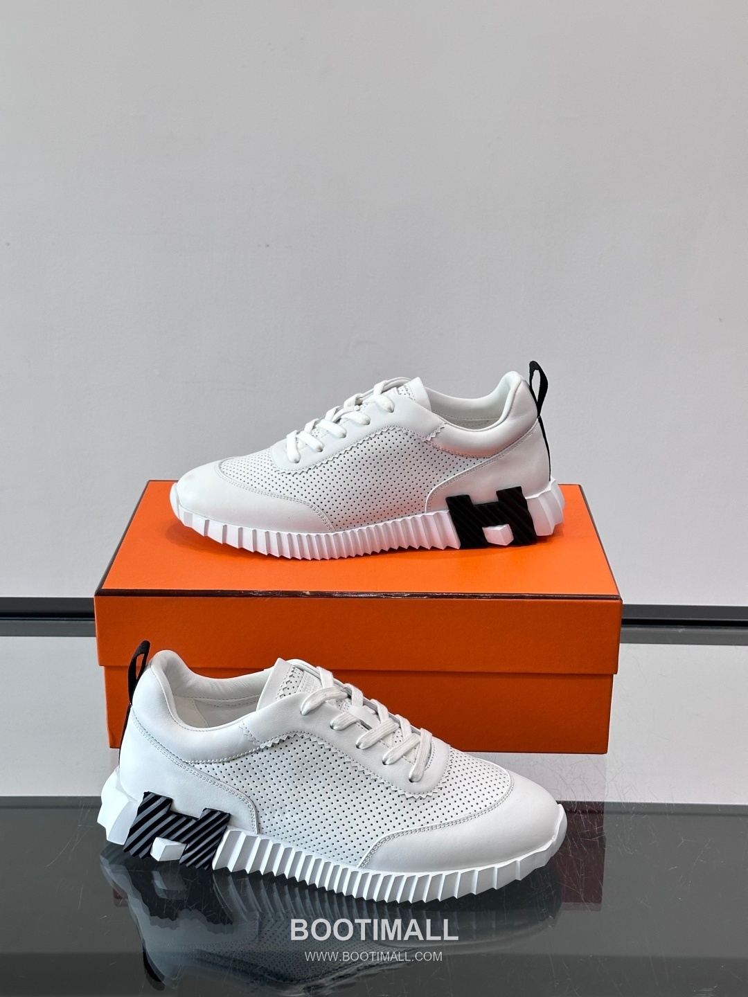 에르메스 송아지가죽 H로고 플랫폼 화이트 스니커즈 Hermes Calfskin H Logo Platform White Sneakers 4cm 4