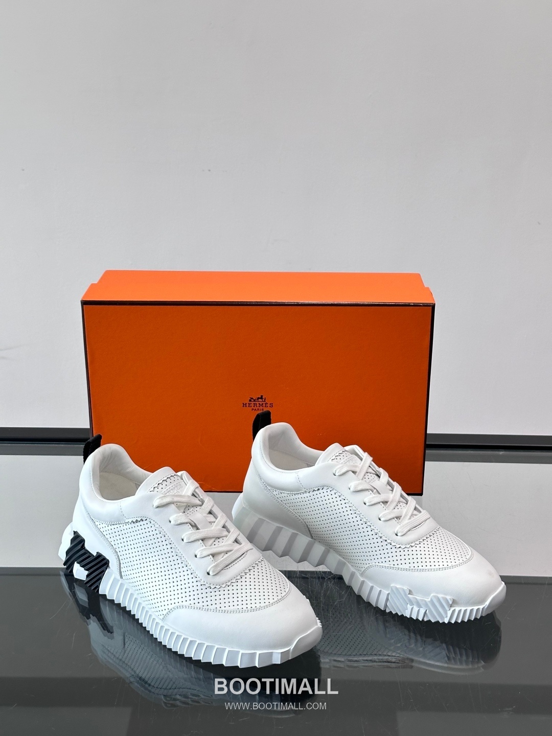 에르메스 송아지가죽 H로고 플랫폼 화이트 스니커즈 Hermes Calfskin H Logo Platform White Sneakers 4cm 5