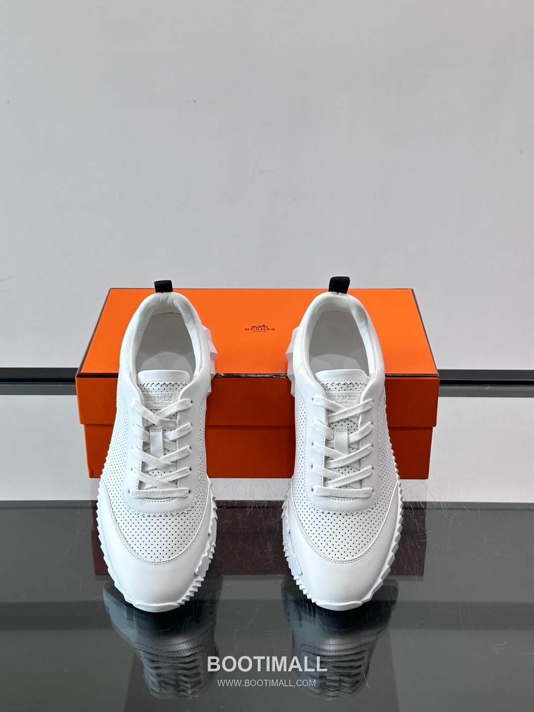 에르메스 송아지가죽 H로고 플랫폼 화이트 스니커즈 Hermes Calfskin H Logo Platform White Sneakers 4cm 6