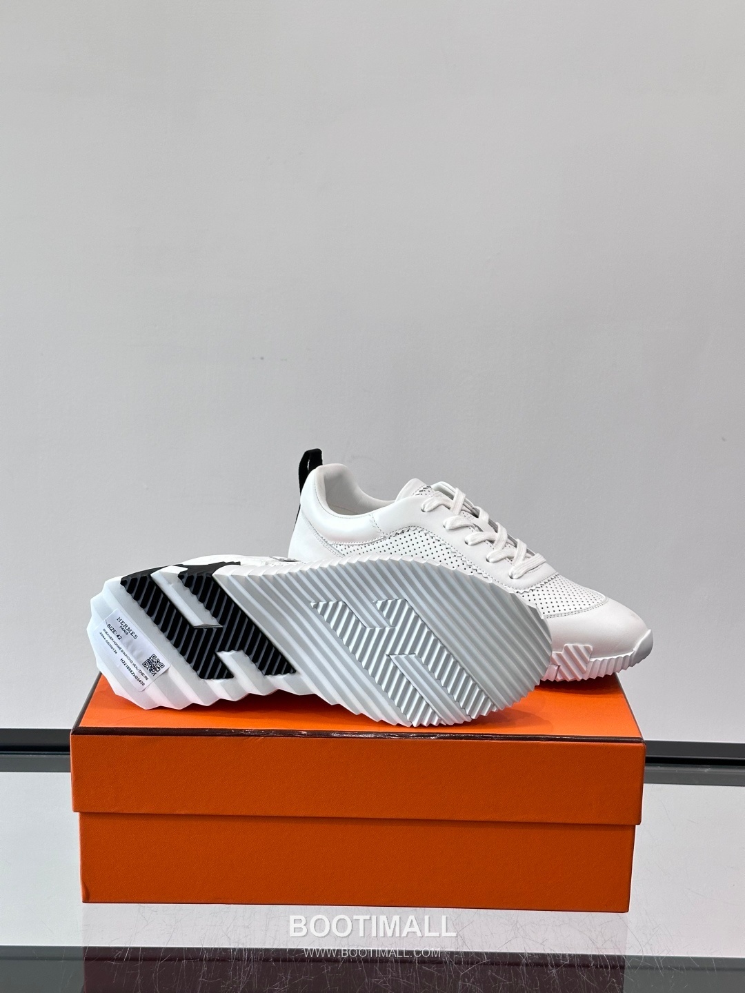 에르메스 송아지가죽 H로고 플랫폼 화이트 스니커즈 Hermes Calfskin H Logo Platform White Sneakers 4cm 9