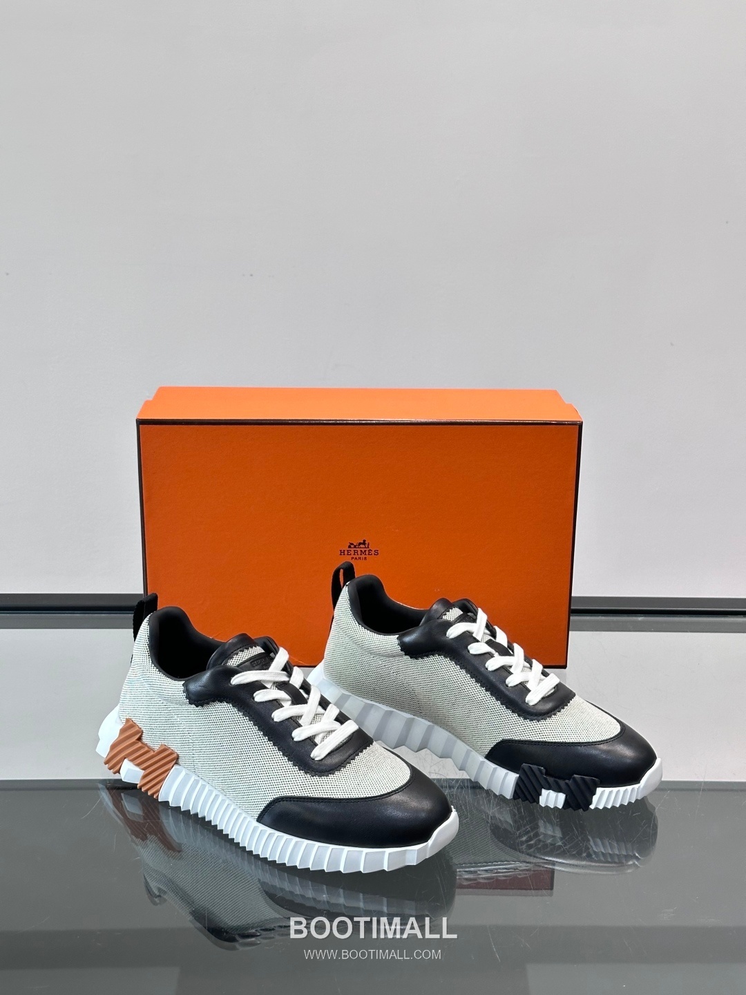 에르메스 송아지가죽 H로고 플랫폼 화이트 스니커즈 Hermes Calfskin H Logo Platform White Sneakers 4cm 5