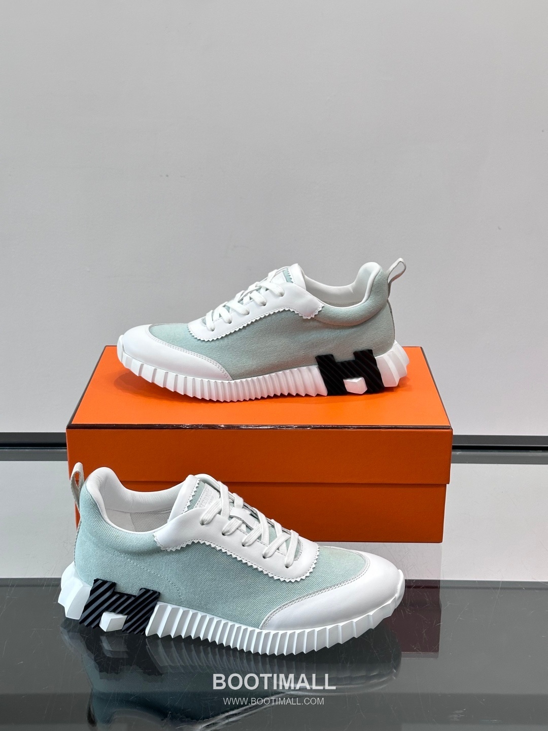 에르메스 송아지가죽 H로고 플랫폼 화이트 스니커즈 Hermes Calfskin H Logo Platform White Sneakers 4cm 4