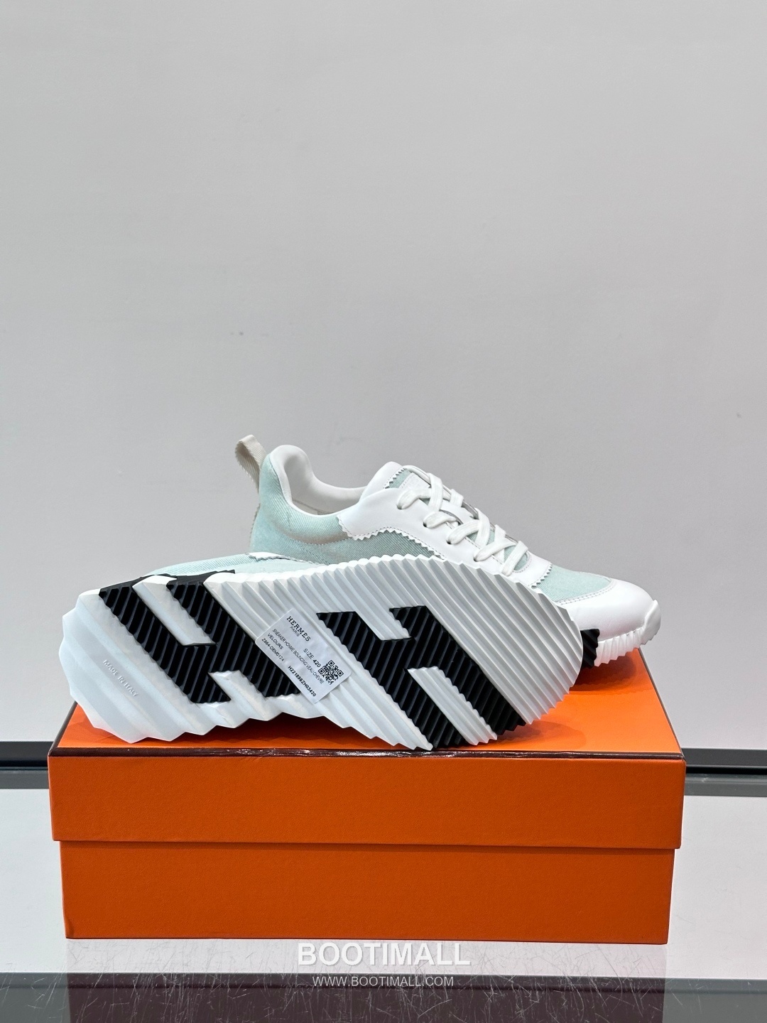 에르메스 송아지가죽 H로고 플랫폼 화이트 스니커즈 Hermes Calfskin H Logo Platform White Sneakers 4cm 9