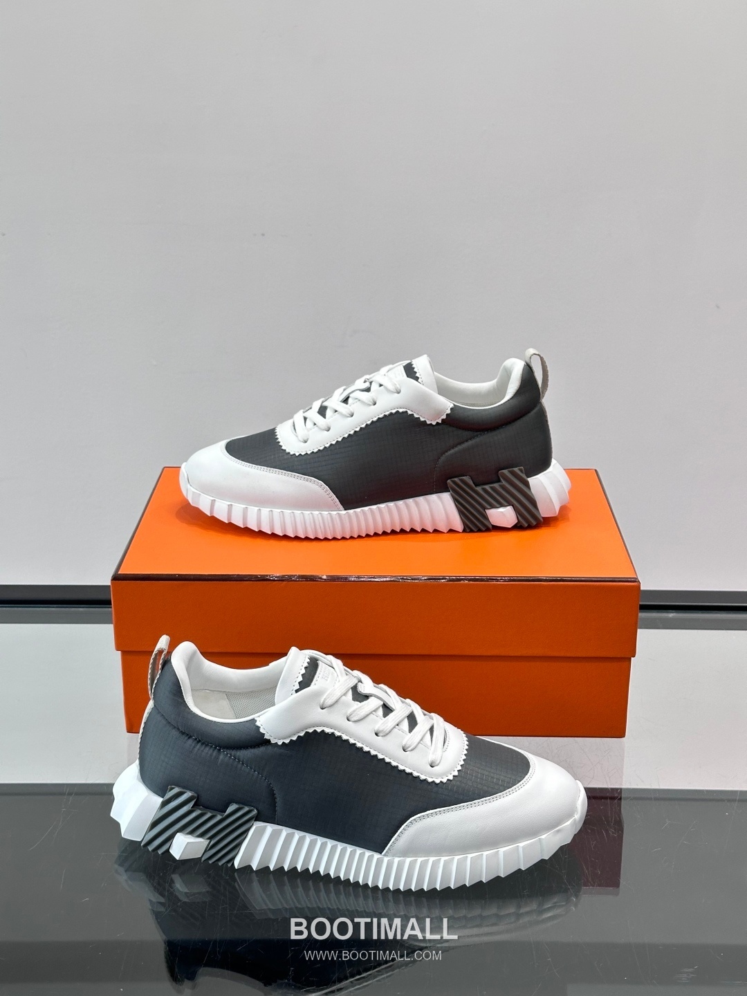 에르메스 송아지가죽 H로고 플랫폼 화이트 스니커즈 Hermes Calfskin H Logo Platform White Sneakers 4cm 4