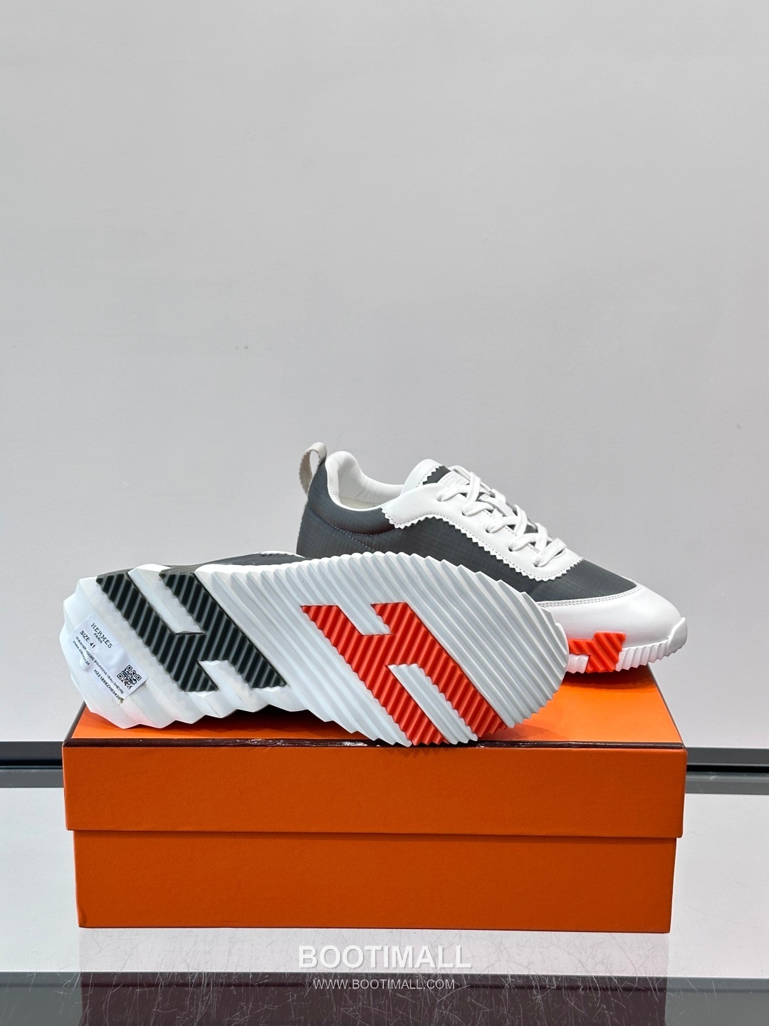 에르메스 송아지가죽 H로고 플랫폼 화이트 스니커즈 Hermes Calfskin H Logo Platform White Sneakers 4cm 9