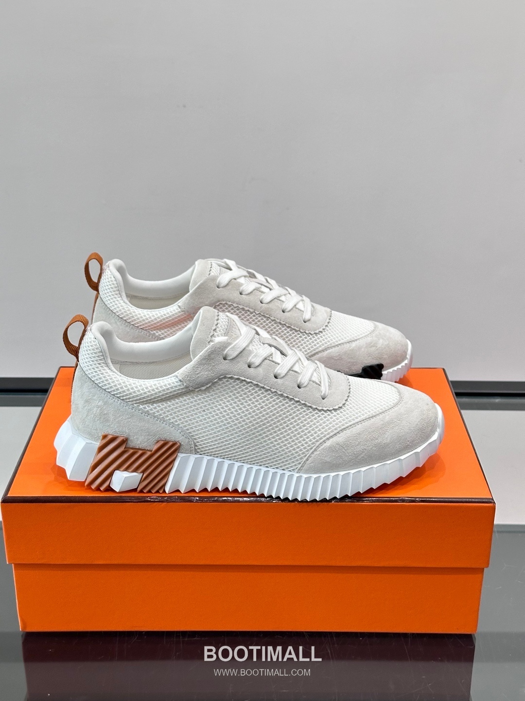 에르메스 송아지가죽 H로고 플랫폼 화이트 스니커즈 Hermes Calfskin H Logo Platform White Sneakers 4cm 1