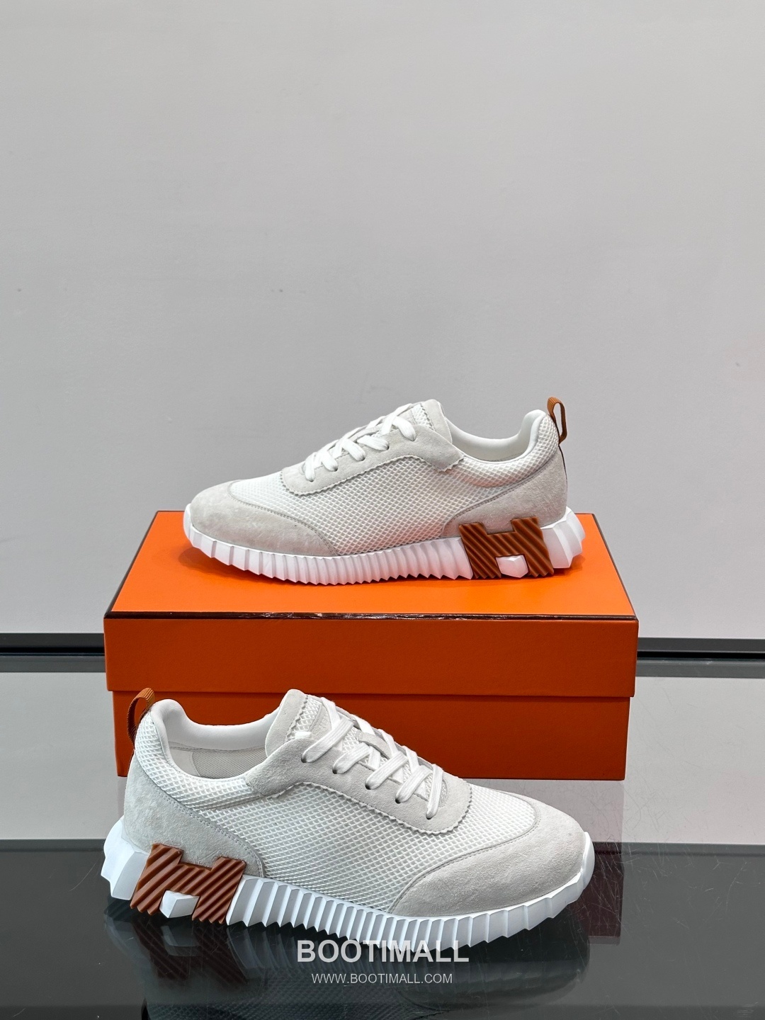 에르메스 송아지가죽 H로고 플랫폼 화이트 스니커즈 Hermes Calfskin H Logo Platform White Sneakers 4cm 4