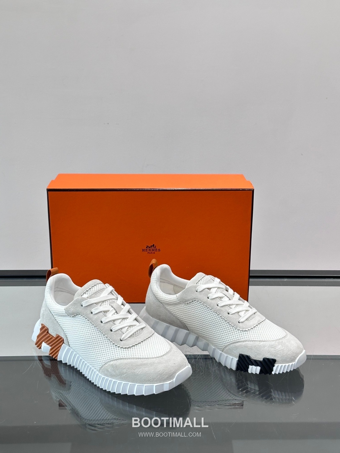 에르메스 송아지가죽 H로고 플랫폼 화이트 스니커즈 Hermes Calfskin H Logo Platform White Sneakers 4cm 5