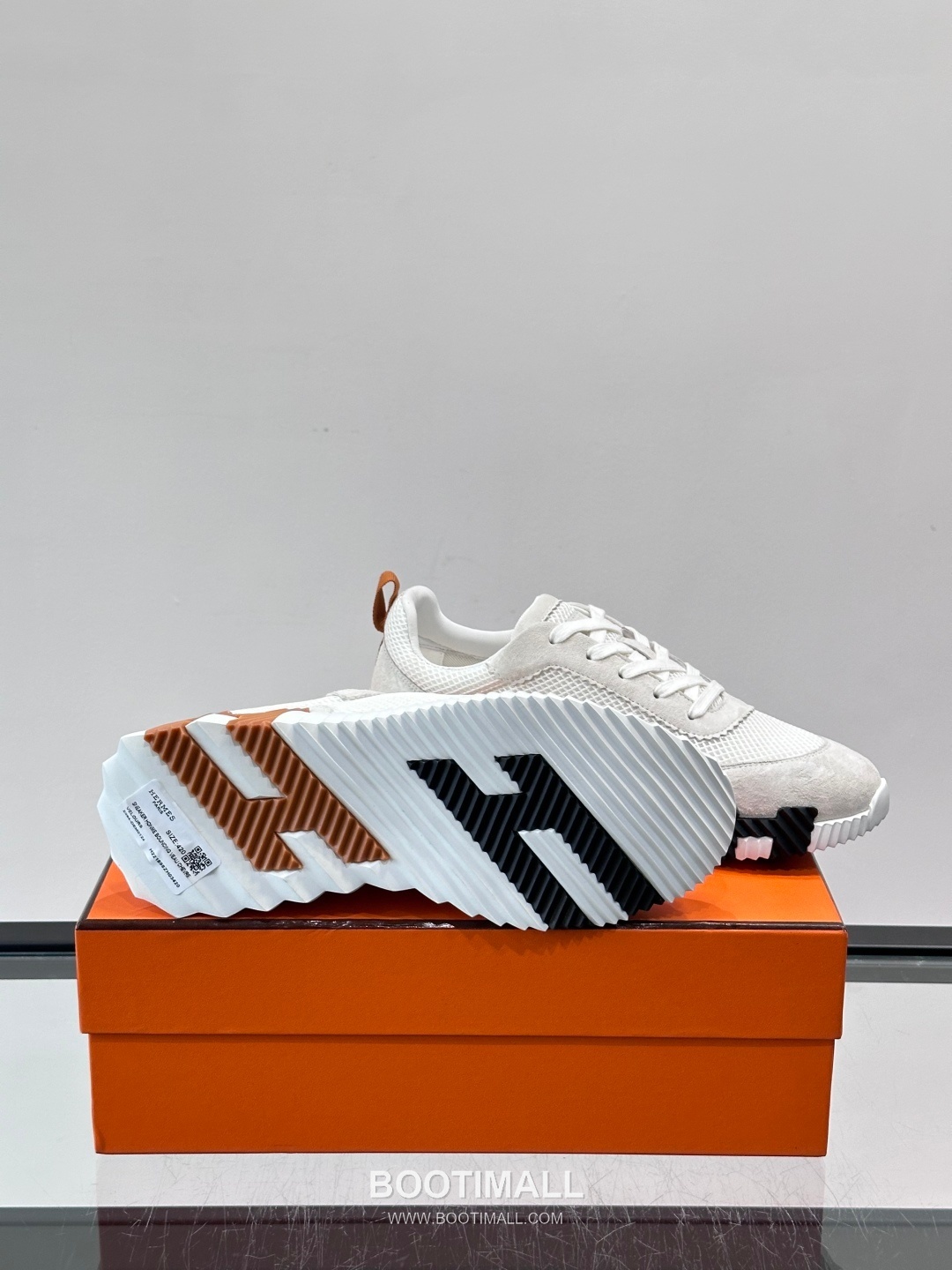 에르메스 송아지가죽 H로고 플랫폼 화이트 스니커즈 Hermes Calfskin H Logo Platform White Sneakers 4cm 9