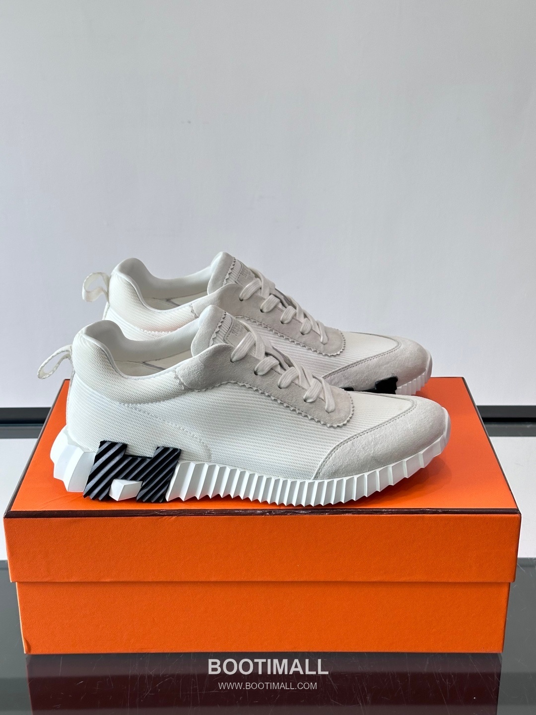 에르메스 송아지가죽 H로고 플랫폼 화이트 스니커즈 Hermes Calfskin H Logo Platform White Sneakers 4cm 1