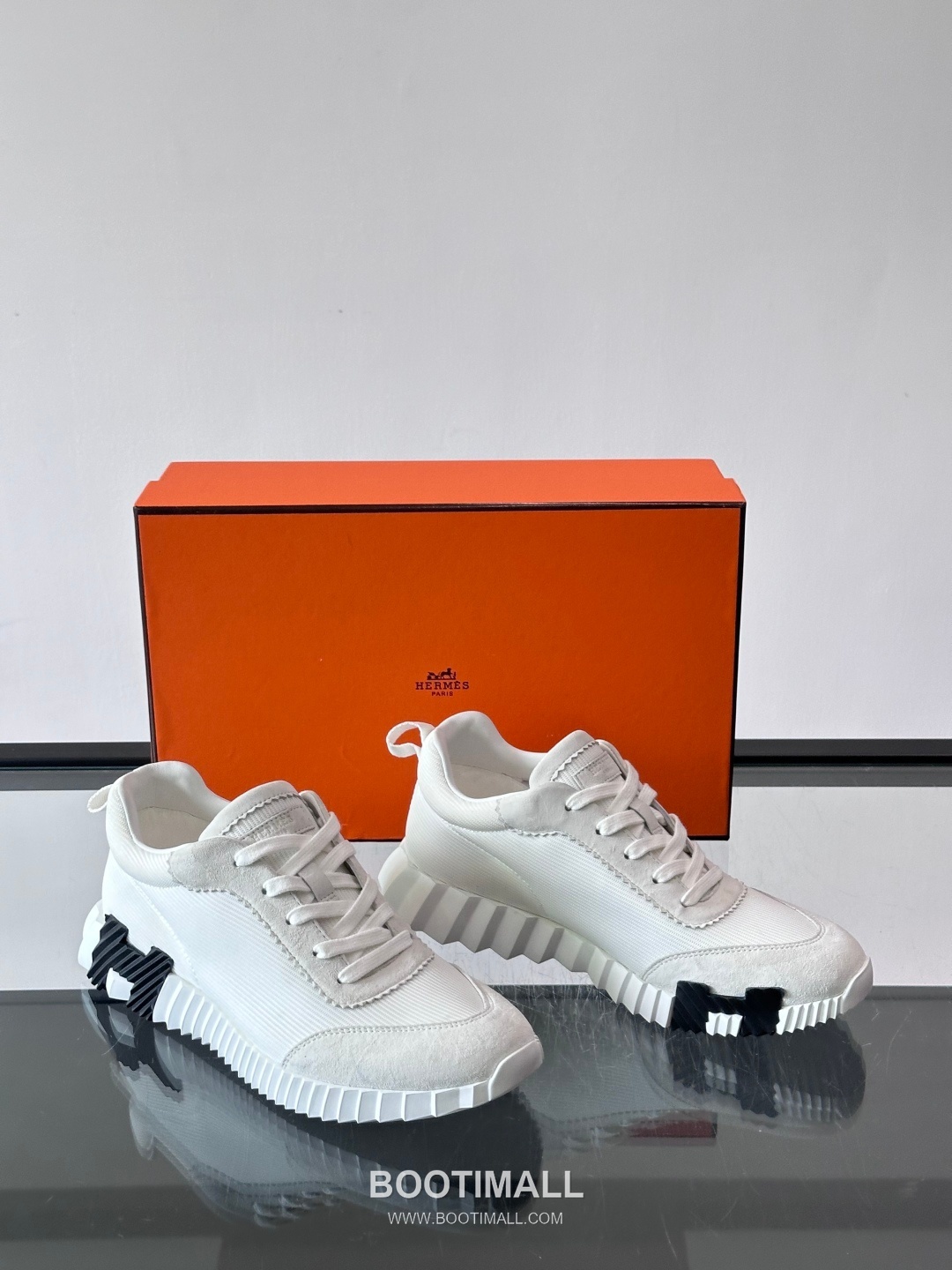 에르메스 송아지가죽 H로고 플랫폼 화이트 스니커즈 Hermes Calfskin H Logo Platform White Sneakers 4cm 5