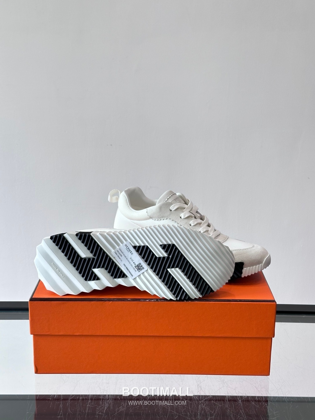 에르메스 송아지가죽 H로고 플랫폼 화이트 스니커즈 Hermes Calfskin H Logo Platform White Sneakers 4cm 9