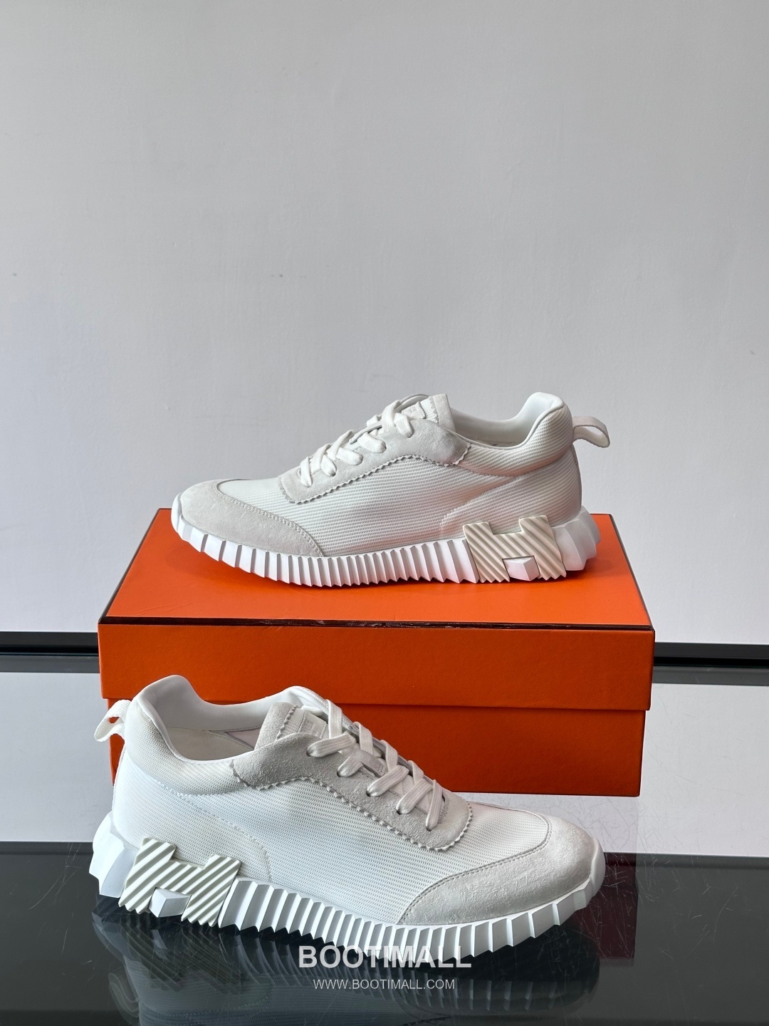 에르메스 송아지가죽 H로고 플랫폼 화이트 스니커즈 Hermes Calfskin H Logo Platform White Sneakers 4cm 4