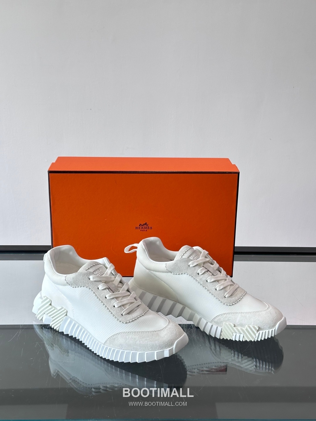 에르메스 송아지가죽 H로고 플랫폼 화이트 스니커즈 Hermes Calfskin H Logo Platform White Sneakers 4cm 5