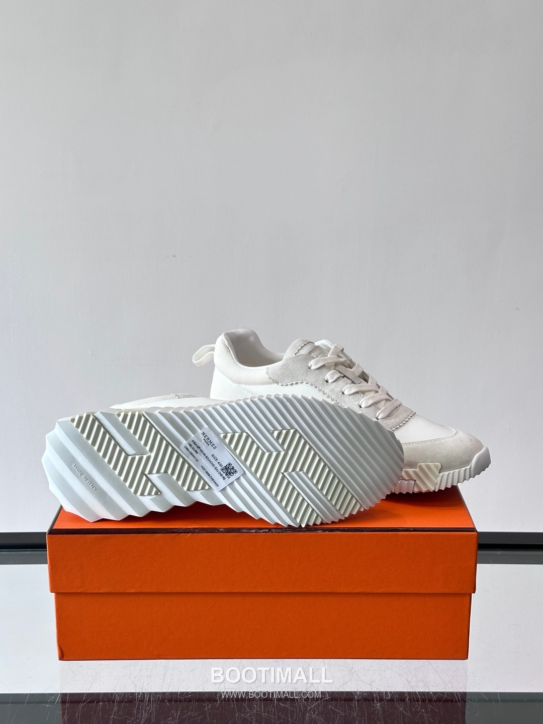 에르메스 송아지가죽 H로고 플랫폼 화이트 스니커즈 Hermes Calfskin H Logo Platform White Sneakers 4cm 9