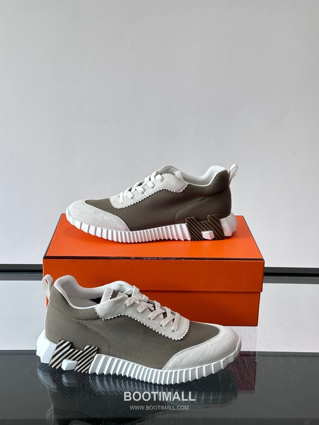 에르메스 송아지가죽 H로고 플랫폼 화이트 스니커즈 Hermes Calfskin H Logo Platform White Sneakers 4cm 4