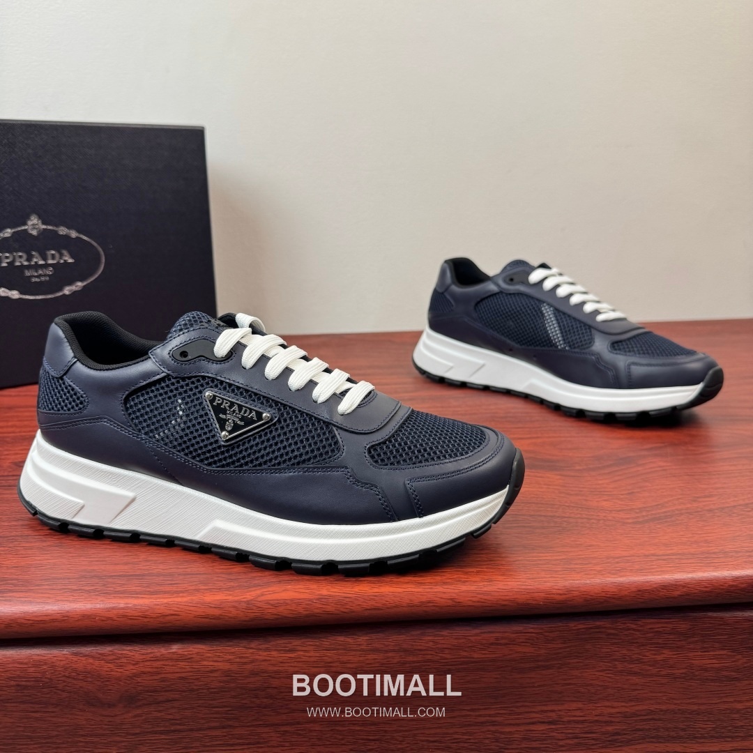 프라다 Prax 스웨이드 Re-Nylon 삼각로고 로우탑 블랙 스니커즈 Prada Prax Suede Re-Nylon Triangle Logo Low-top Black Sneakers 2.5cm 1