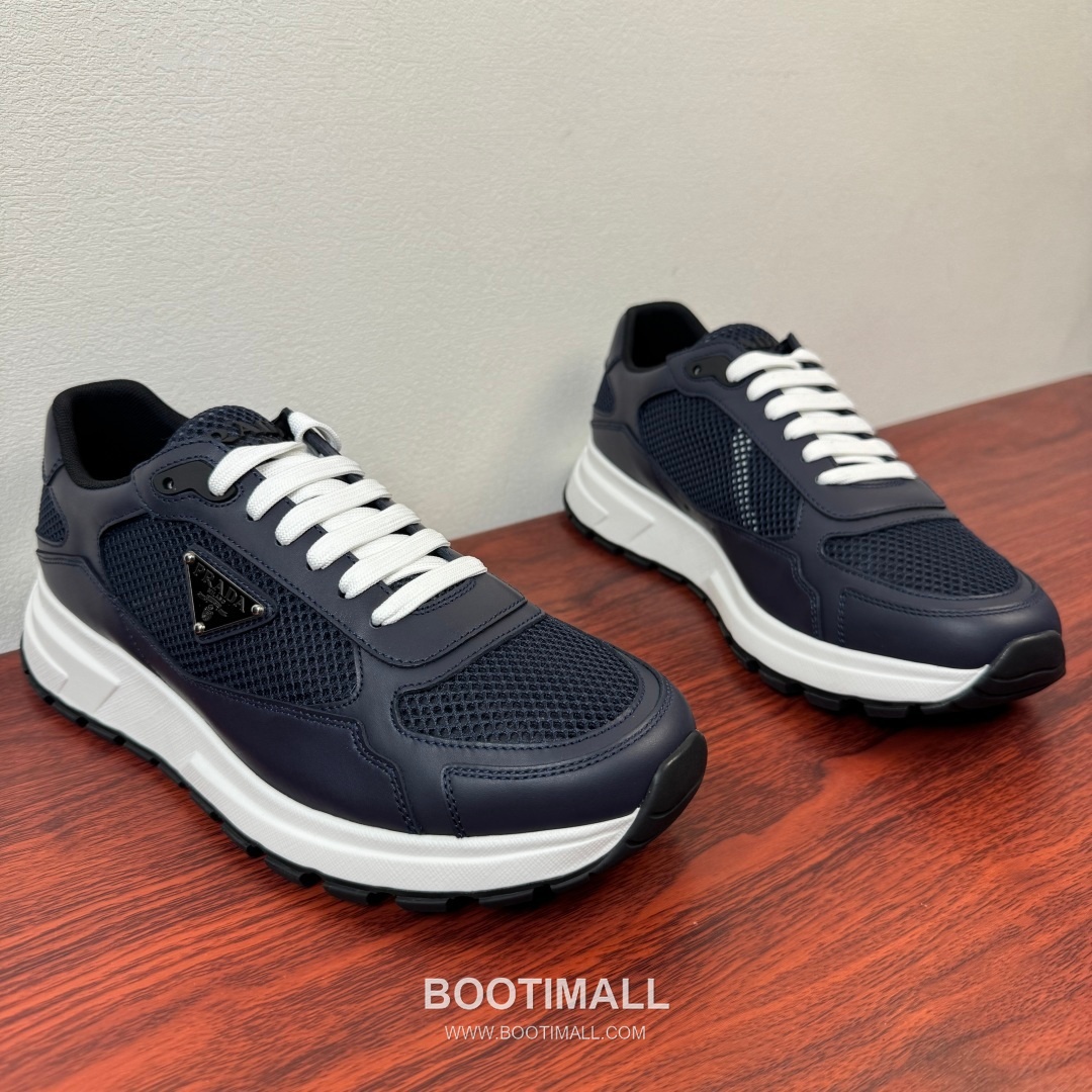 프라다 Prax 스웨이드 Re-Nylon 삼각로고 로우탑 블랙 스니커즈 Prada Prax Suede Re-Nylon Triangle Logo Low-top Black Sneakers 2.5cm 2