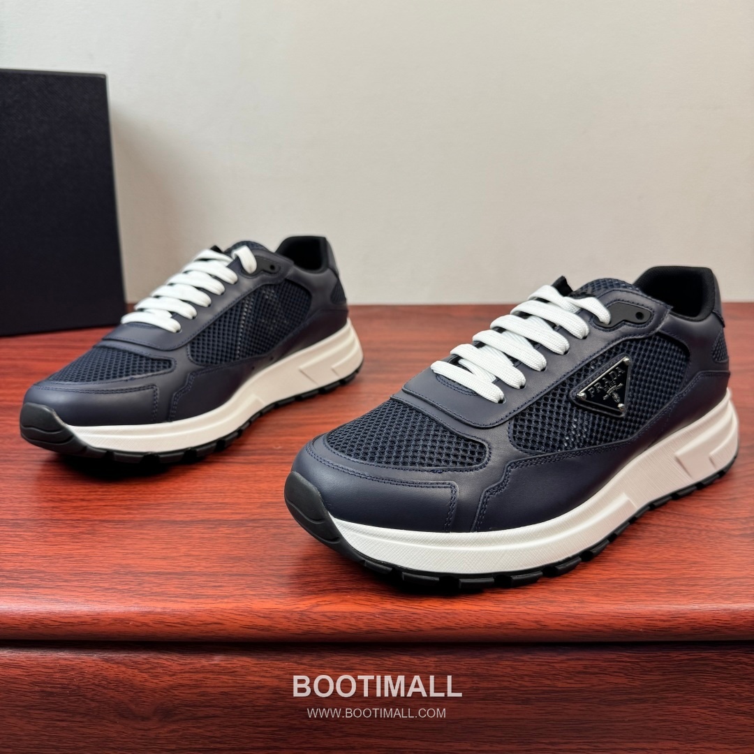 프라다 Prax 스웨이드 Re-Nylon 삼각로고 로우탑 블랙 스니커즈 Prada Prax Suede Re-Nylon Triangle Logo Low-top Black Sneakers 2.5cm 3