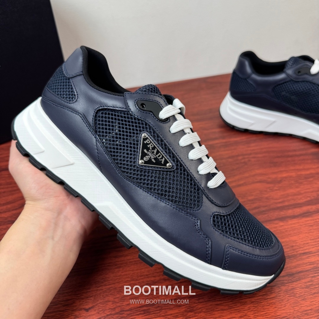 프라다 Prax 스웨이드 Re-Nylon 삼각로고 로우탑 블랙 스니커즈 Prada Prax Suede Re-Nylon Triangle Logo Low-top Black Sneakers 2.5cm 4