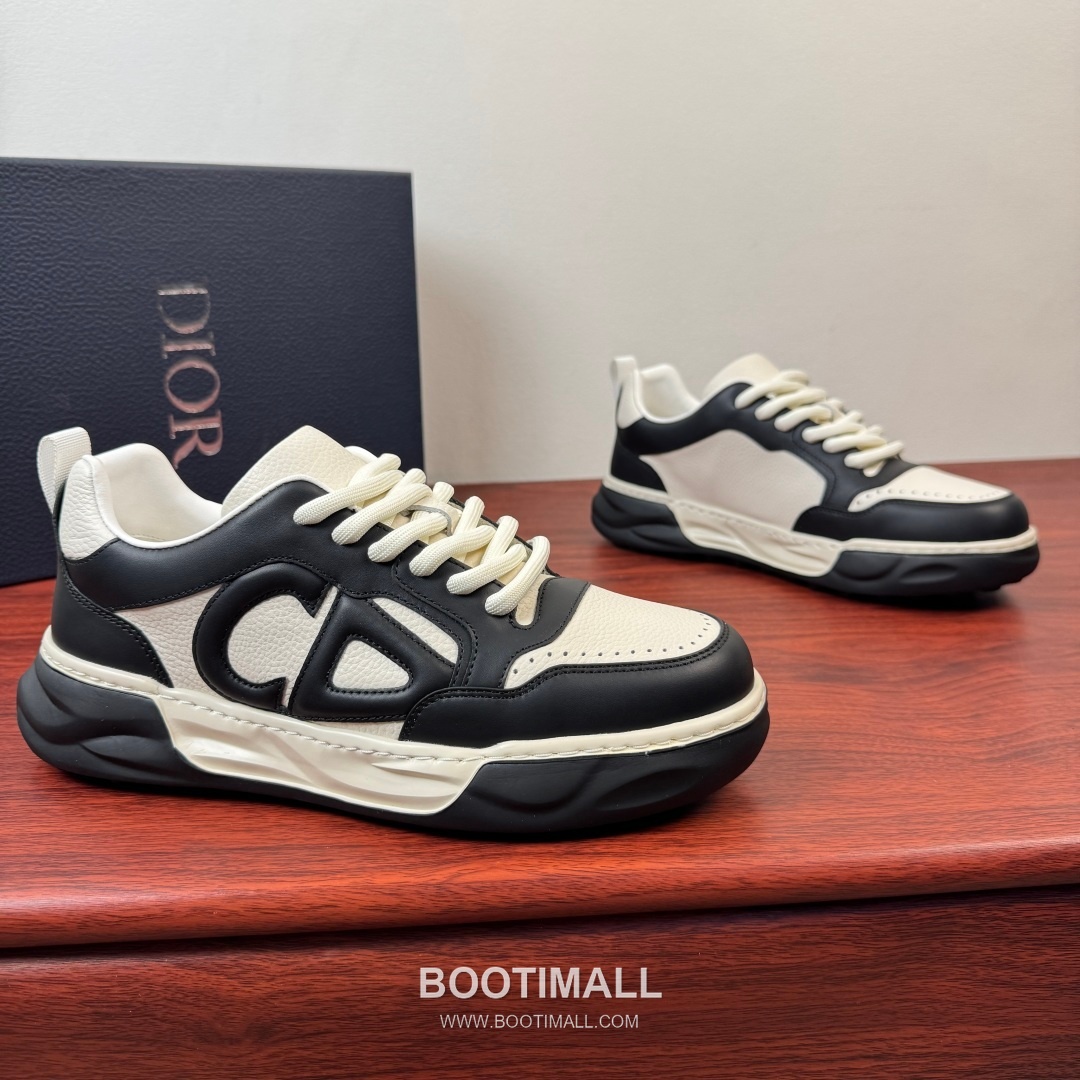 디올 리치그레인 가죽 CD로고 플랫폼 블랙 스니커즈 Dior Grained Leather CD Logo Platform Black Sneakers 1