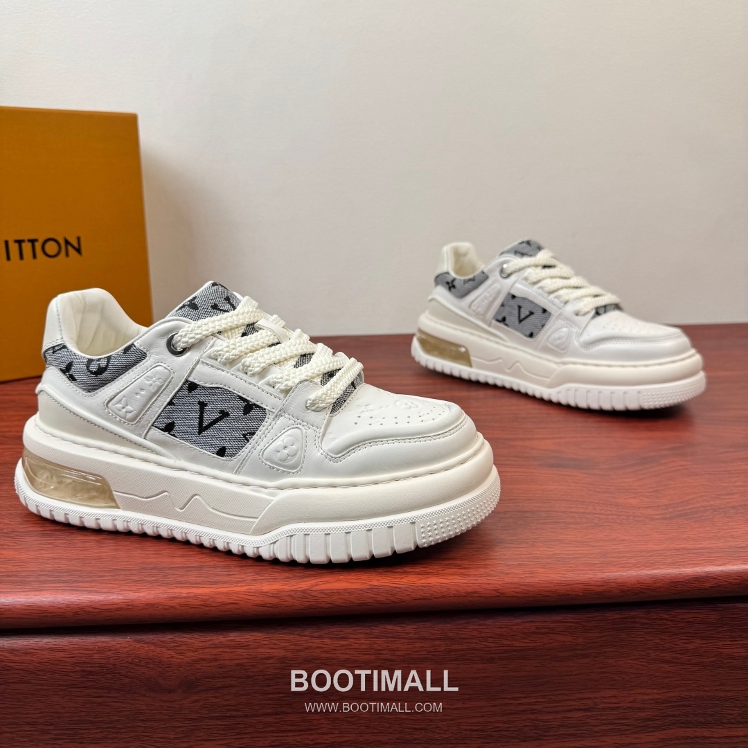 루이비통 모노그램 송아지가죽 에어쿠션 플랫폼 블랙 스니커즈 Louis Vuitton Monogram Calfskin Air Cushion Platform Black Sneakers 5cm 1