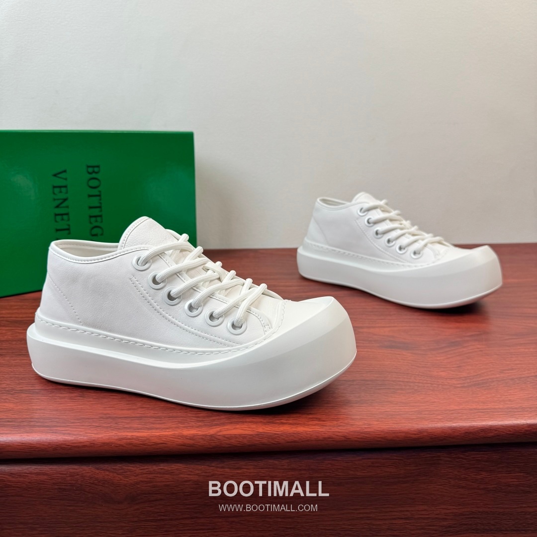 보테가베네타 송아지가죽 플랫폼 화이트 스니커즈 Bottega Veneta Calfskin Platform White Sneakers 5cm 1