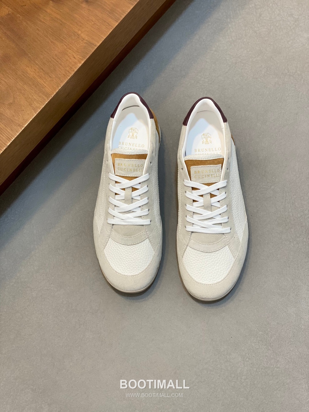 브루넬로쿠치넬리 송아지가죽 스웨이드 믹스 로우탑 베이지 스니커즈 Brunello Cucinelli Calfskin Suede Mix Low-top Beige Sneakers 1