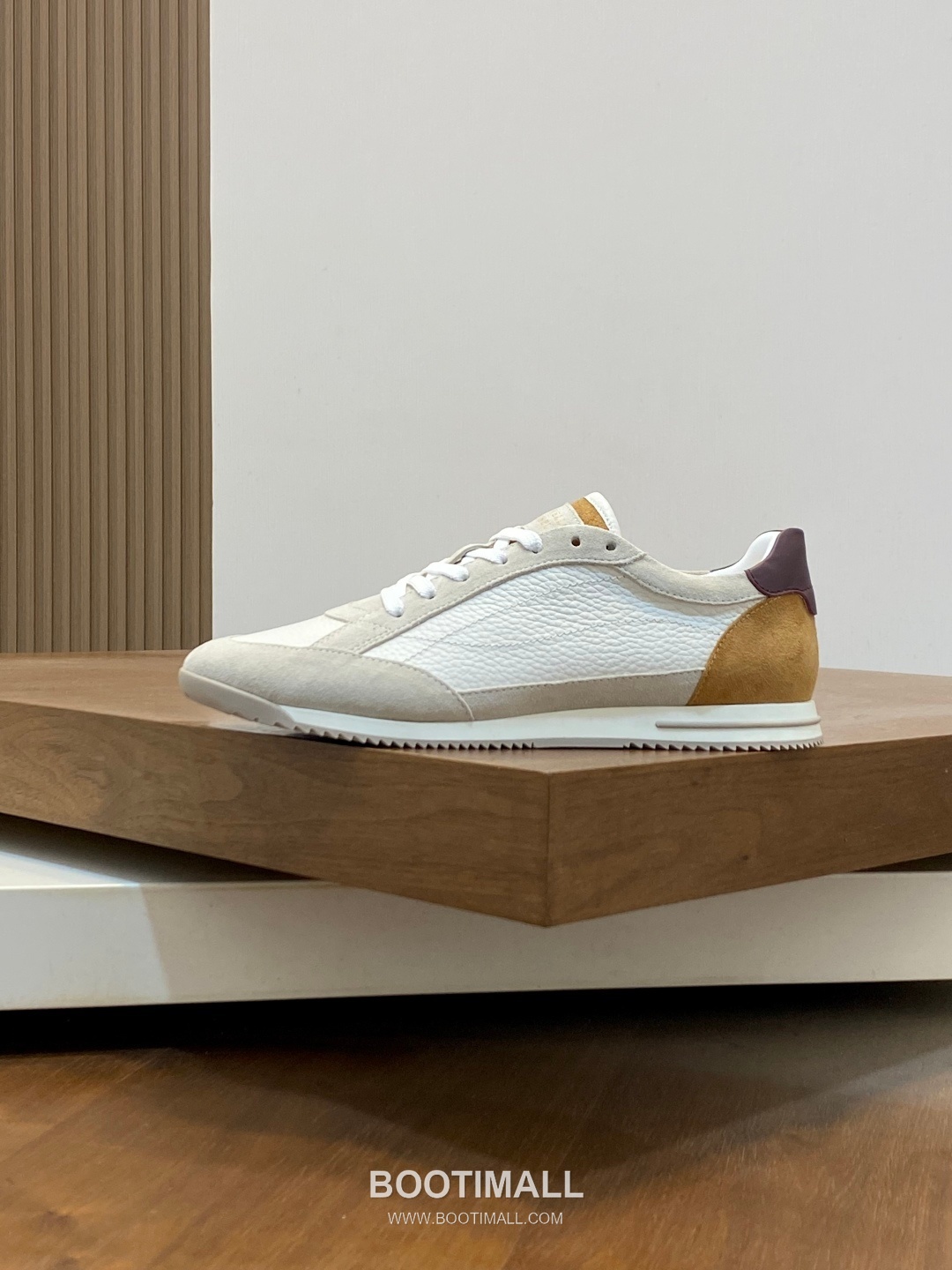 브루넬로쿠치넬리 송아지가죽 스웨이드 믹스 로우탑 베이지 스니커즈 Brunello Cucinelli Calfskin Suede Mix Low-top Beige Sneakers 2