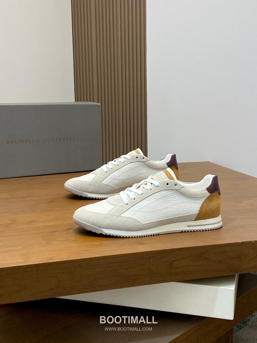 브루넬로쿠치넬리 송아지가죽 스웨이드 믹스 로우탑 베이지 스니커즈 Brunello Cucinelli Calfskin Suede Mix Low-top Beige Sneakers 3