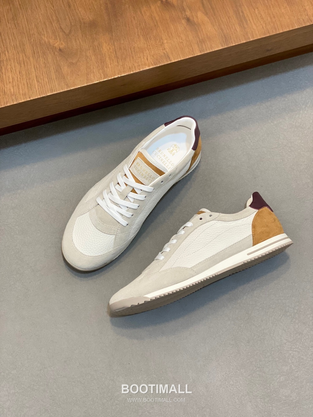 브루넬로쿠치넬리 송아지가죽 스웨이드 믹스 로우탑 베이지 스니커즈 Brunello Cucinelli Calfskin Suede Mix Low-top Beige Sneakers 5