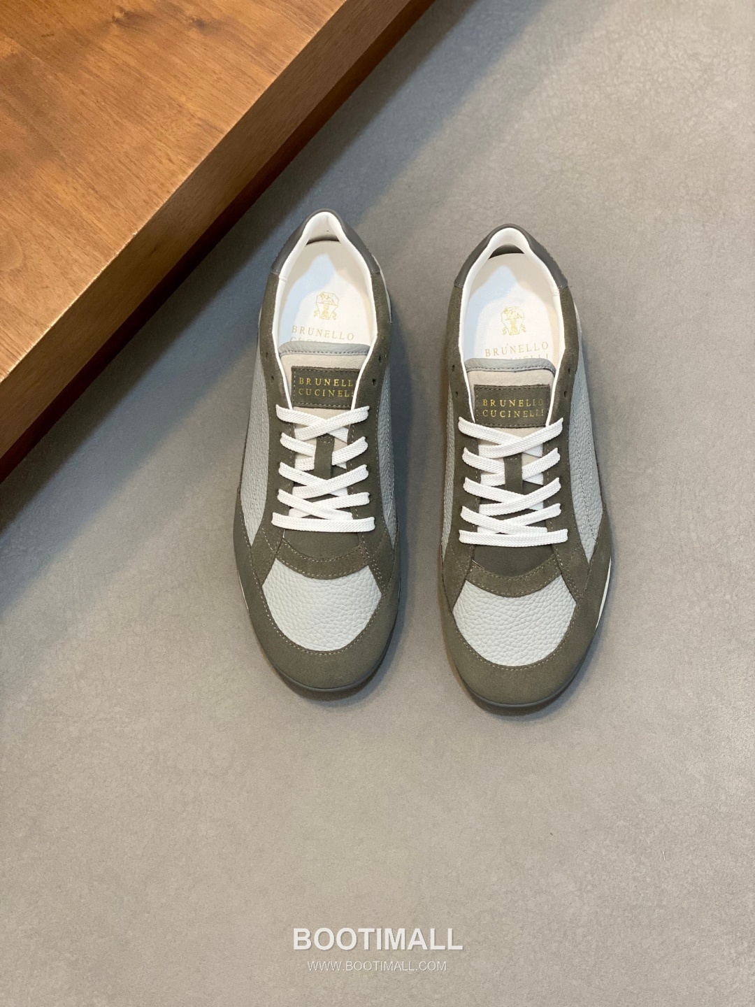 브루넬로쿠치넬리 송아지가죽 스웨이드 믹스 로우탑 베이지 스니커즈 Brunello Cucinelli Calfskin Suede Mix Low-top Beige Sneakers 1