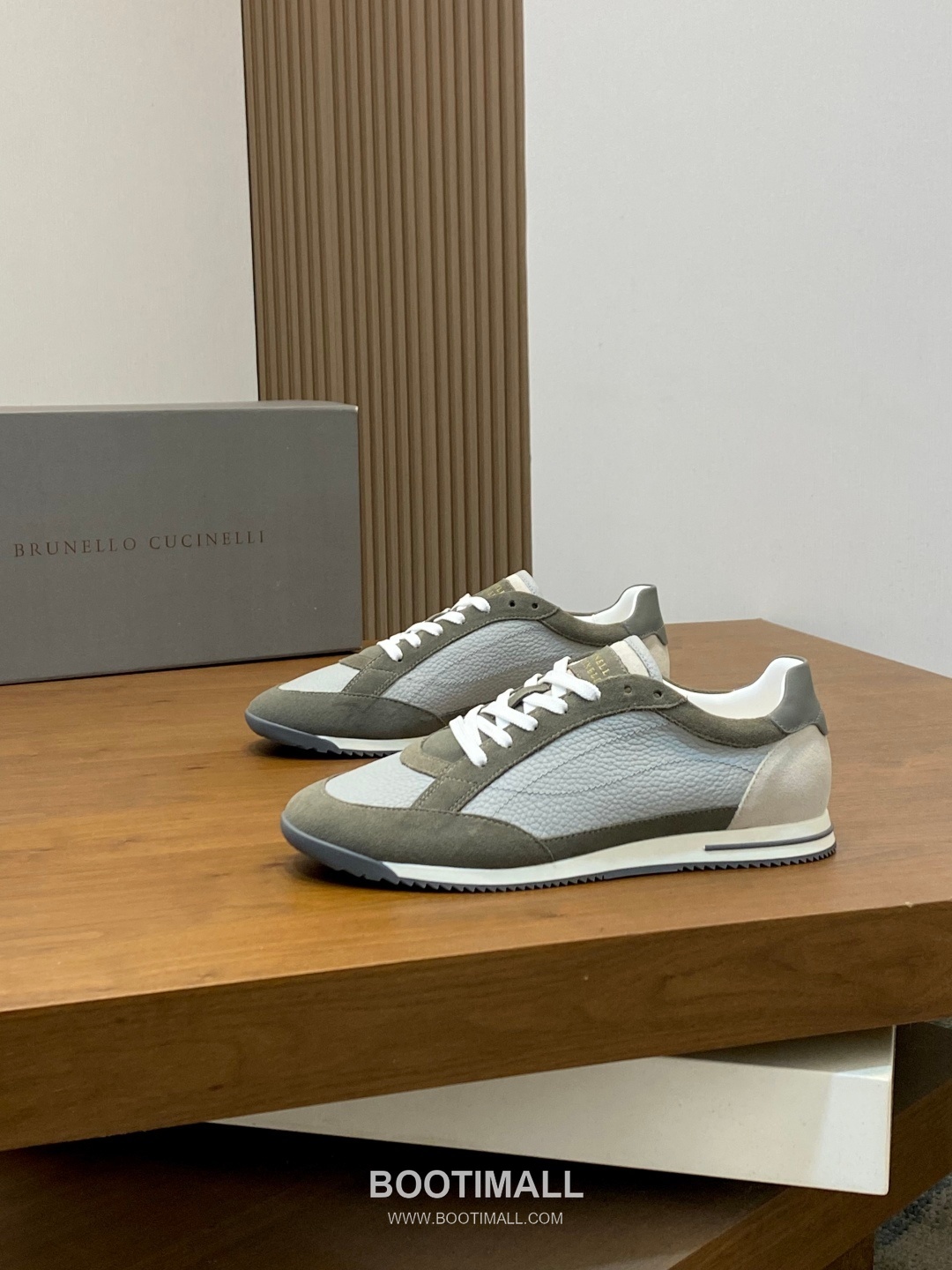 브루넬로쿠치넬리 송아지가죽 스웨이드 믹스 로우탑 베이지 스니커즈 Brunello Cucinelli Calfskin Suede Mix Low-top Beige Sneakers 3