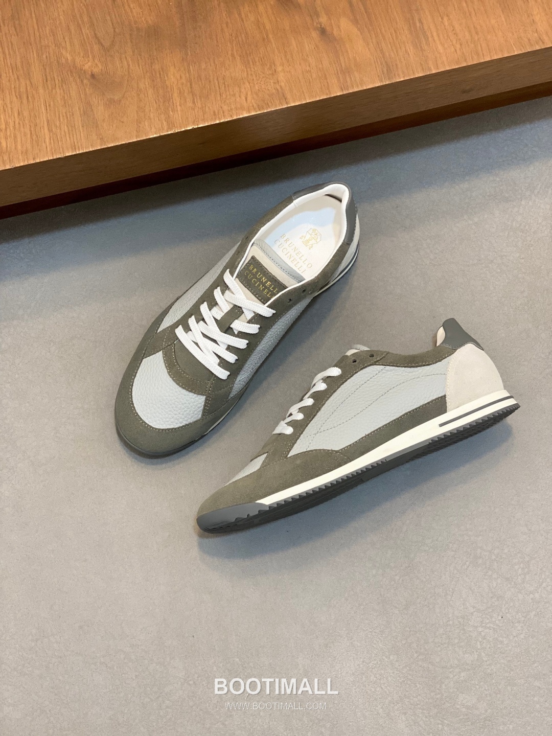 브루넬로쿠치넬리 송아지가죽 스웨이드 믹스 로우탑 베이지 스니커즈 Brunello Cucinelli Calfskin Suede Mix Low-top Beige Sneakers 5