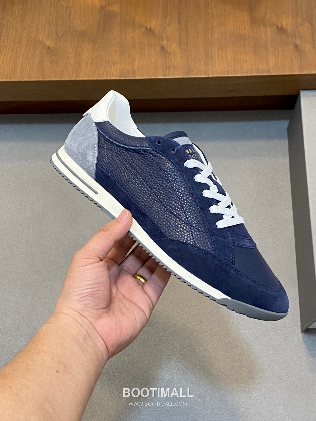 브루넬로쿠치넬리 송아지가죽 스웨이드 믹스 로우탑 베이지 스니커즈 Brunello Cucinelli Calfskin Suede Mix Low-top Beige Sneakers 4