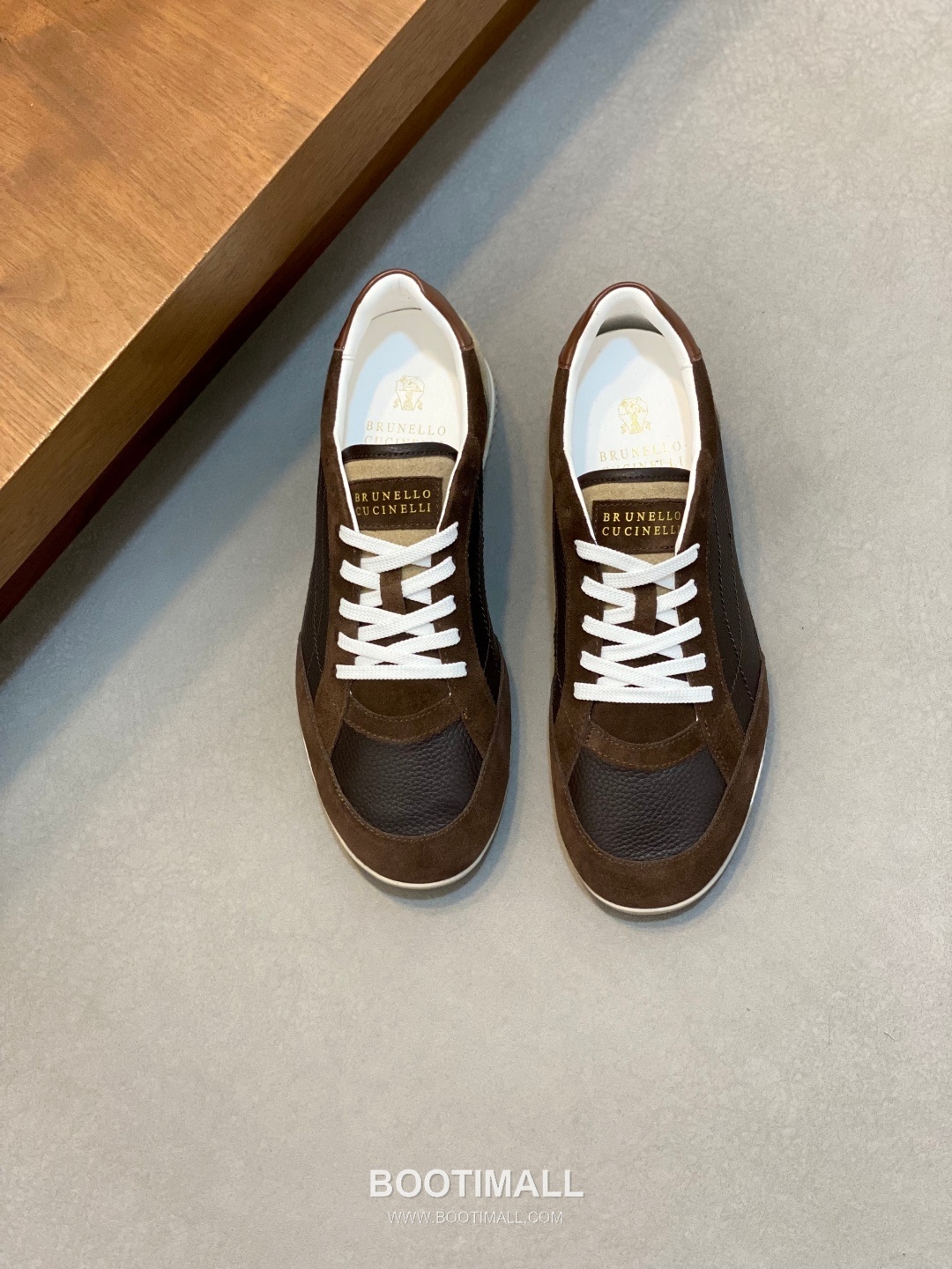 브루넬로쿠치넬리 송아지가죽 스웨이드 믹스 로우탑 베이지 스니커즈 Brunello Cucinelli Calfskin Suede Mix Low-top Beige Sneakers 1