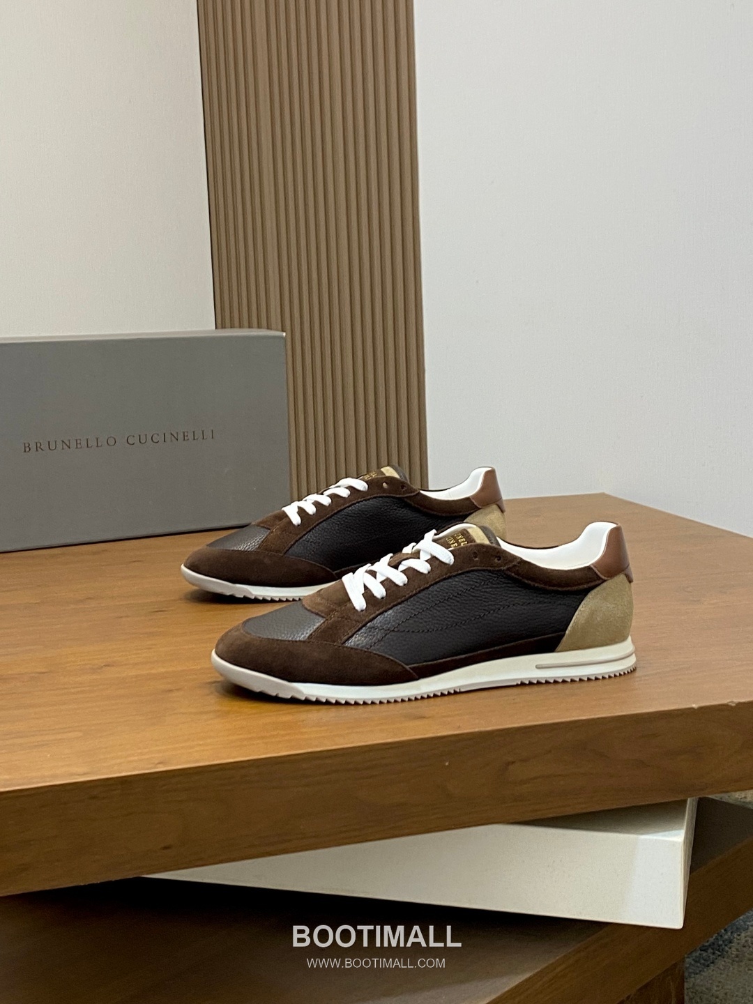 브루넬로쿠치넬리 송아지가죽 스웨이드 믹스 로우탑 베이지 스니커즈 Brunello Cucinelli Calfskin Suede Mix Low-top Beige Sneakers 3