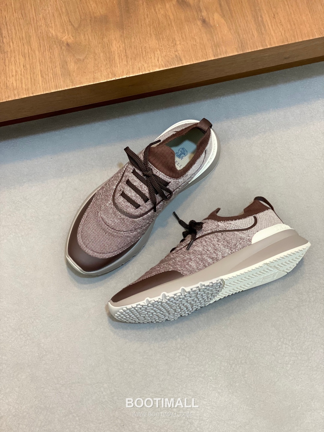 브루넬로쿠치넬리 스웨이드 니트믹스 로우탑 베이지 스니커즈 Brunello Cucinelli Suede Knit Mix Low-top Beige Sneakers 5