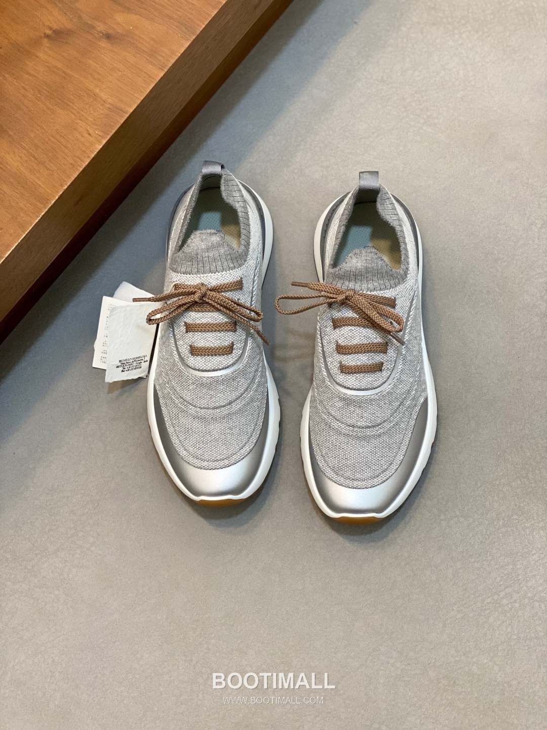 브루넬로쿠치넬리 스웨이드 니트믹스 로우탑 베이지 스니커즈 Brunello Cucinelli Suede Knit Mix Low-top Beige Sneakers 1