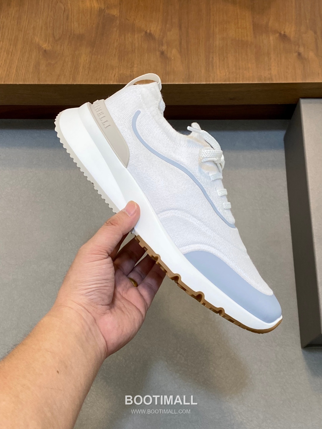 브루넬로쿠치넬리 스웨이드 니트믹스 로우탑 베이지 스니커즈 Brunello Cucinelli Suede Knit Mix Low-top Beige Sneakers 4