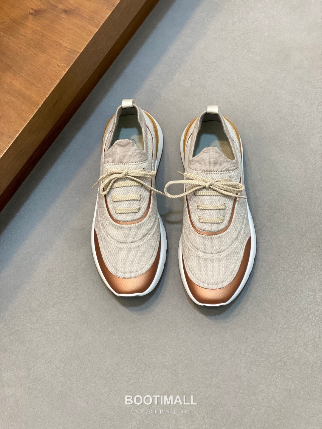 브루넬로쿠치넬리 스웨이드 니트믹스 로우탑 베이지 스니커즈 Brunello Cucinelli Suede Knit Mix Low-top Beige Sneakers 1