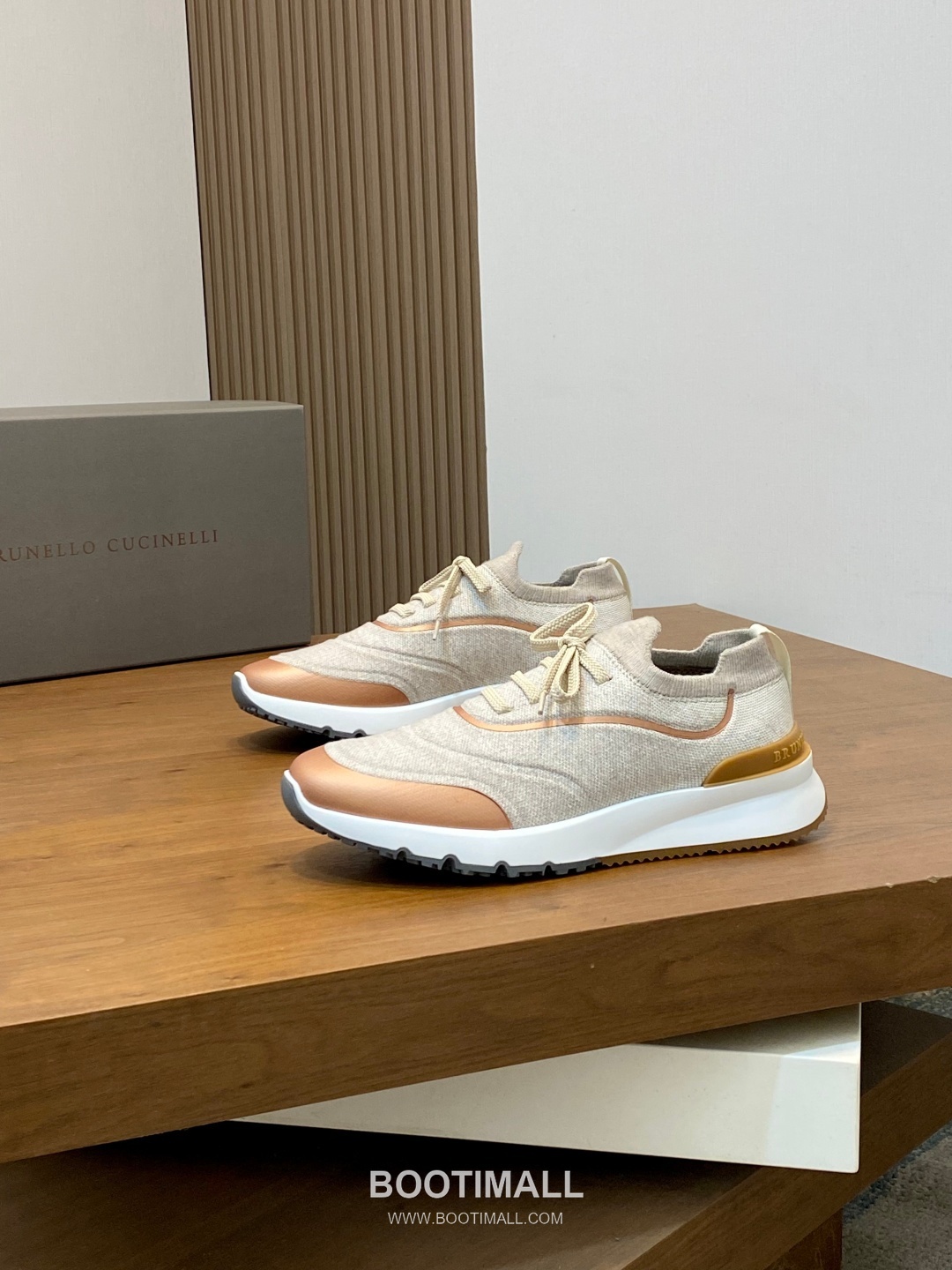 브루넬로쿠치넬리 스웨이드 니트믹스 로우탑 베이지 스니커즈 Brunello Cucinelli Suede Knit Mix Low-top Beige Sneakers 3