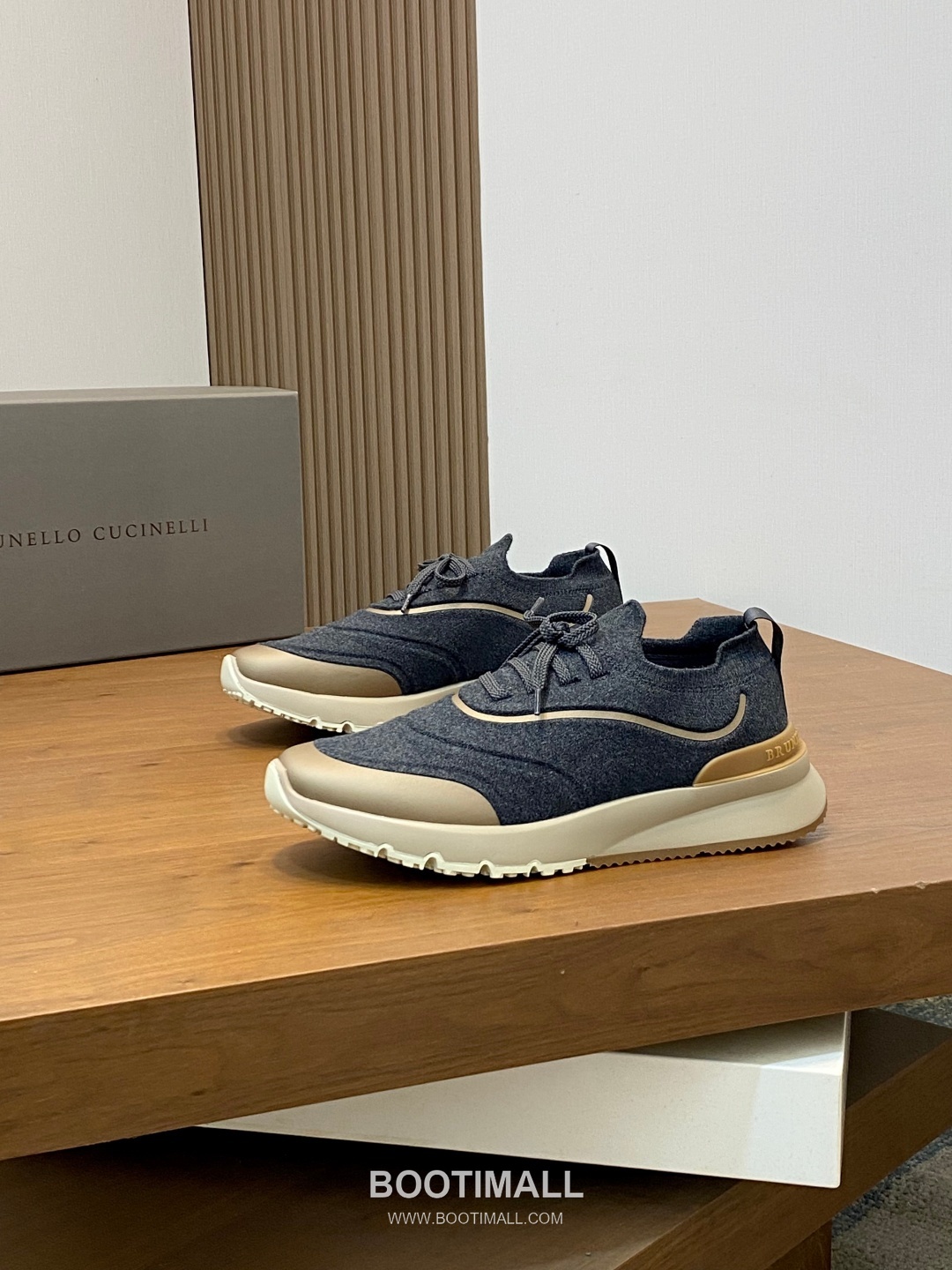 브루넬로쿠치넬리 스웨이드 니트믹스 로우탑 베이지 스니커즈 Brunello Cucinelli Suede Knit Mix Low-top Beige Sneakers 3