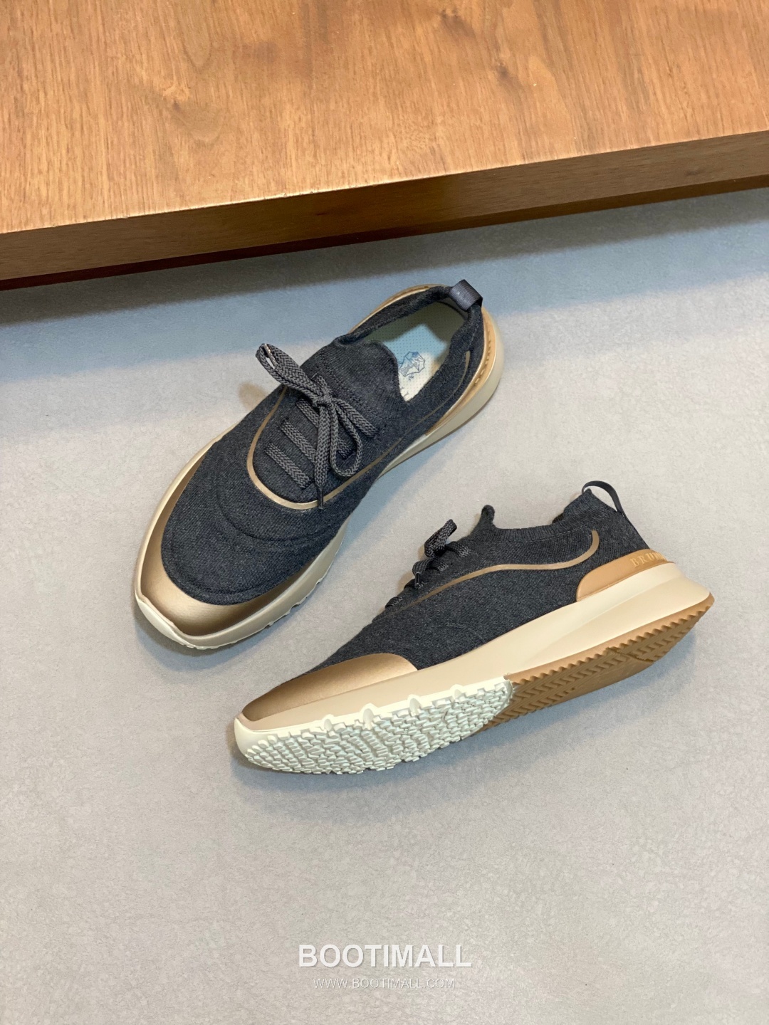 브루넬로쿠치넬리 스웨이드 니트믹스 로우탑 베이지 스니커즈 Brunello Cucinelli Suede Knit Mix Low-top Beige Sneakers 5