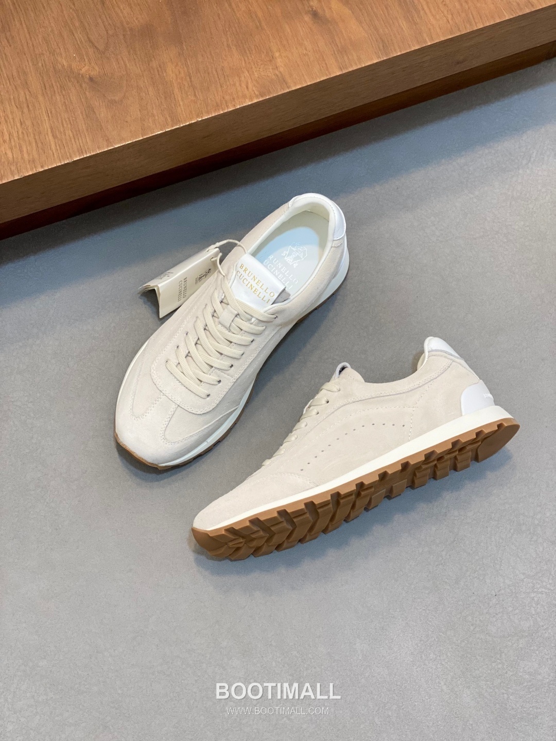 브루넬로쿠치넬리 송아지가죽 스웨이드믹스 로우탑 베이지 스니커즈 Brunello Cucinelli Calfskin Suede Mix Low-top Beige Sneakers 5