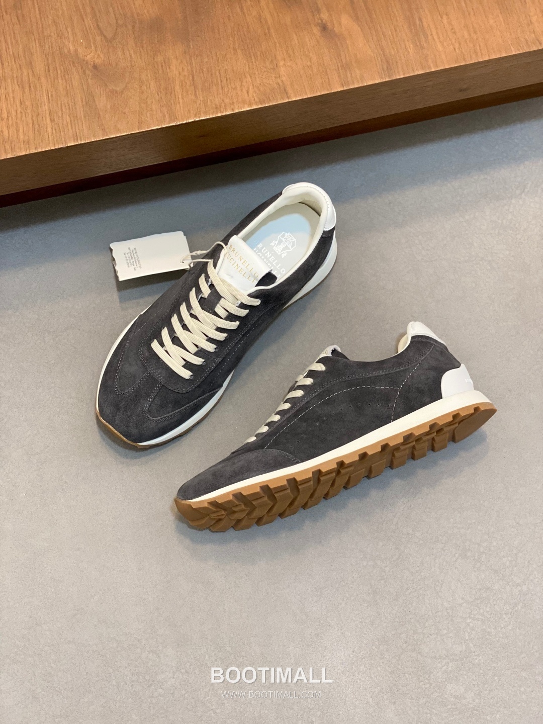 브루넬로쿠치넬리 송아지가죽 스웨이드믹스 로우탑 베이지 스니커즈 Brunello Cucinelli Calfskin Suede Mix Low-top Beige Sneakers 5