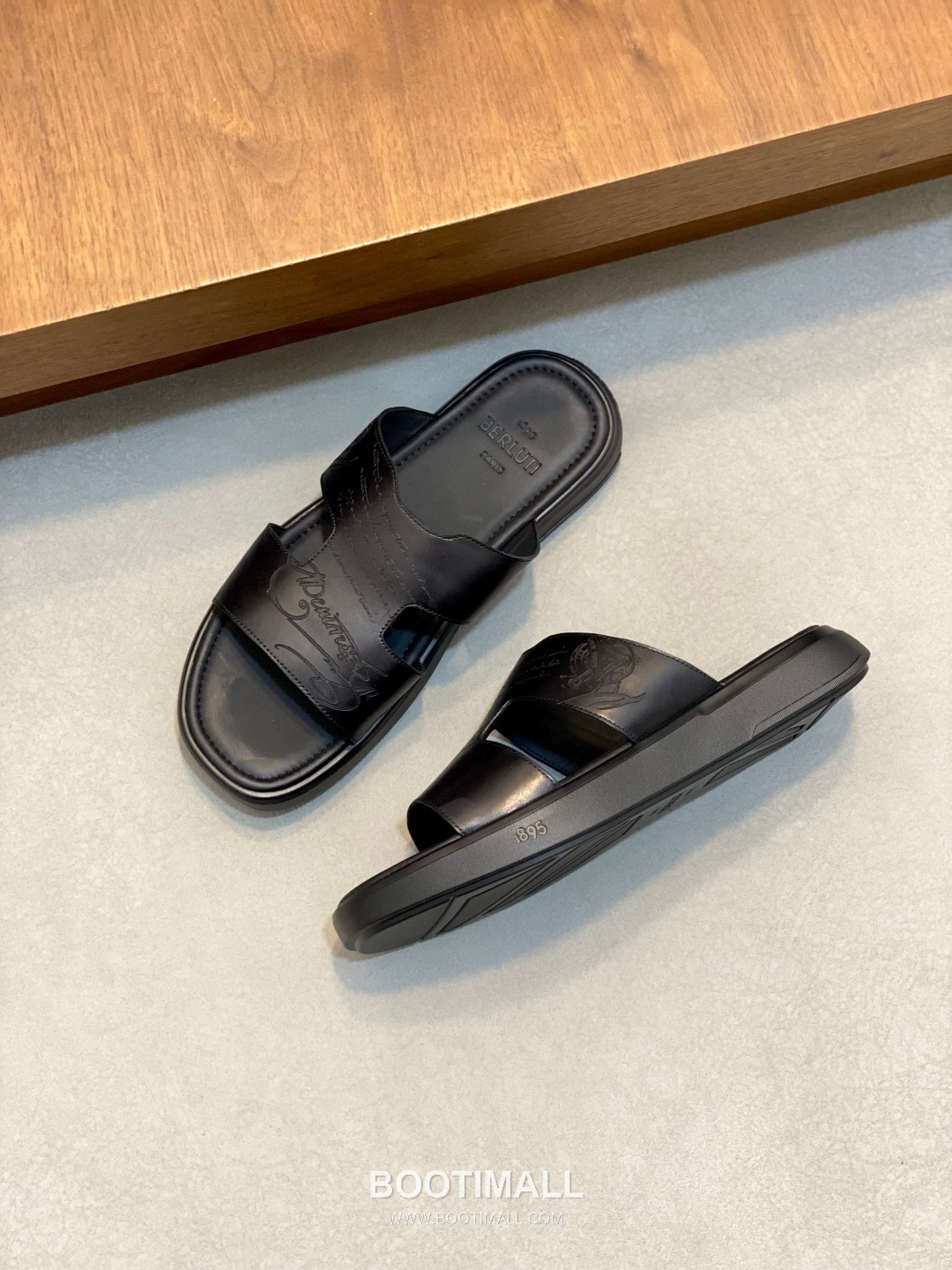 벨루티 송아지가죽 핸드페인팅 오픈백 브라운 뮬 슬리퍼 Berluti Calfskin Hand-painted Open-back Brown Mule Slippers 6