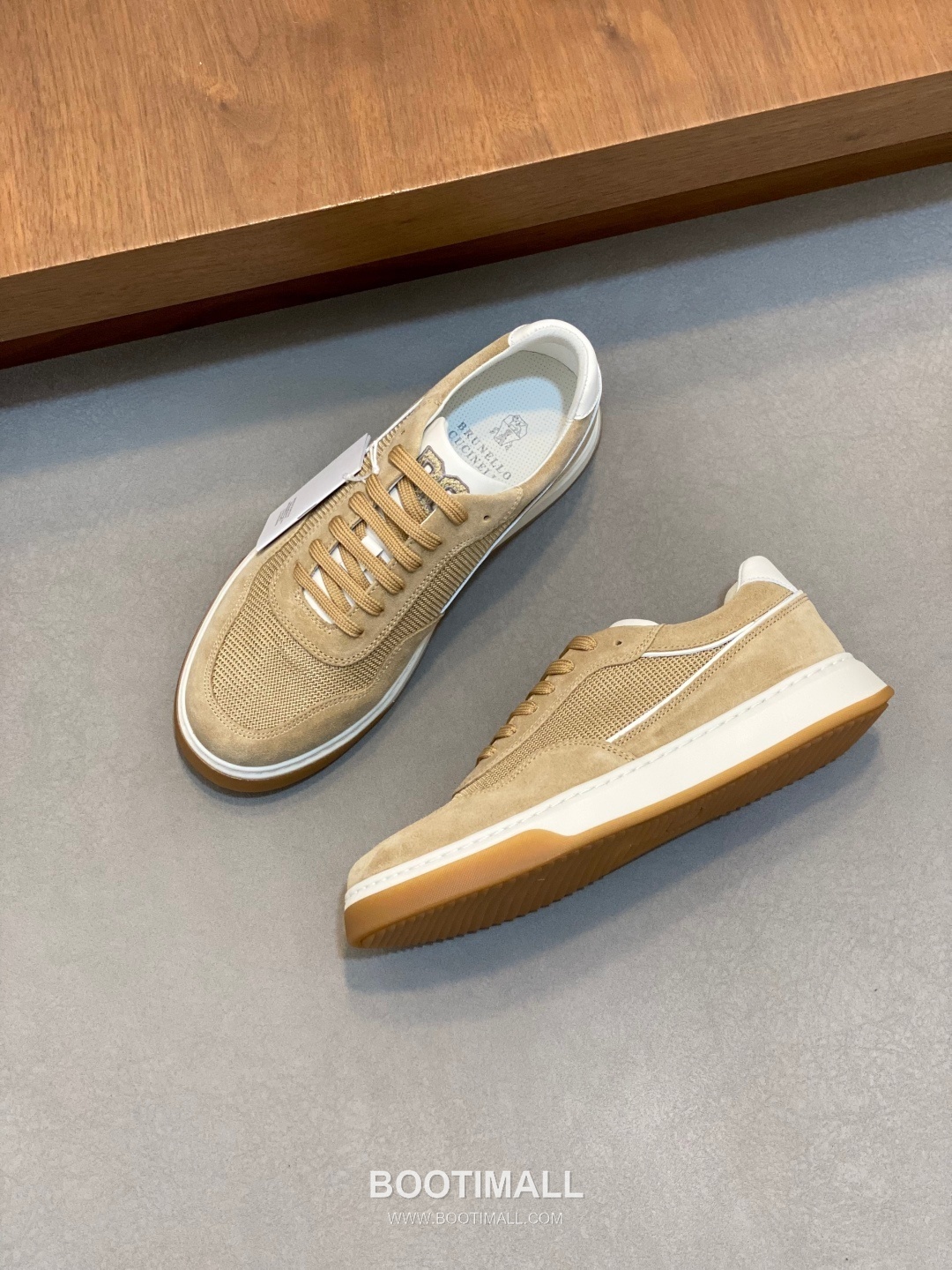 브루넬로쿠치넬리 캐시미어 스웨이드 로우탑 베이지 스니커즈 Brunello Cucinelli Cashmere Suede Low-top Beige Sneakers 5