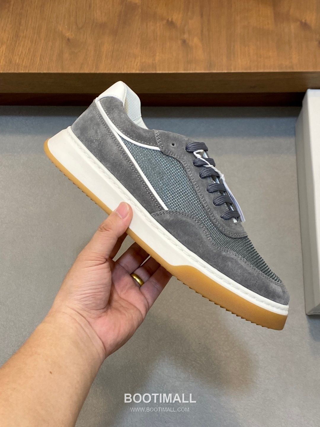 브루넬로쿠치넬리 캐시미어 스웨이드 로우탑 베이지 스니커즈 Brunello Cucinelli Cashmere Suede Low-top Beige Sneakers 4